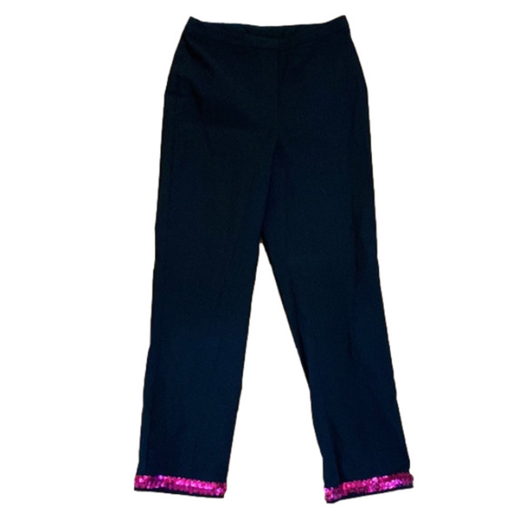 NWT MODA black slacks sequin pants woman’s size 8 - Picture 1 of 7